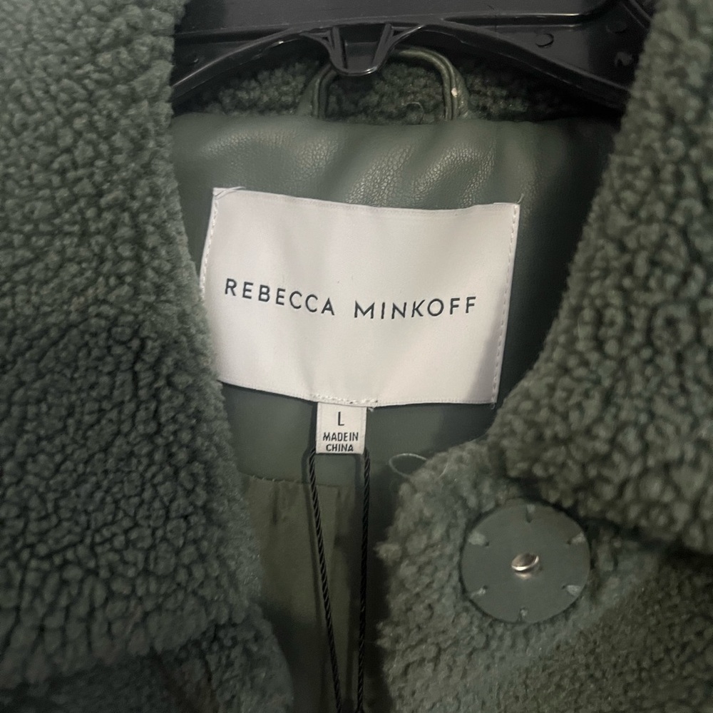 Rebecca Minkoff green Sherpa coat